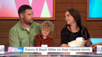 Danny Miller's wife Steph breastfeeds baby live on Loose Women