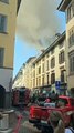 Il video dell'incendio nella palazzina del centro storico di Bergamo