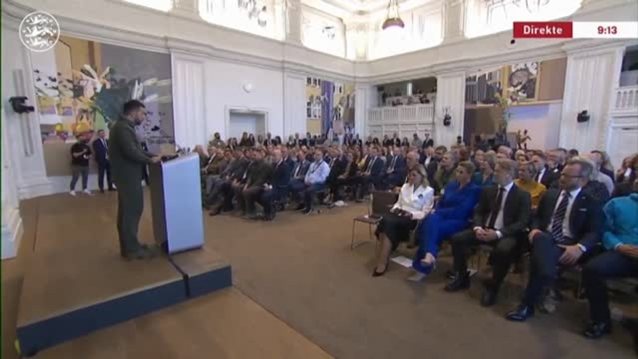 El presidente Zelenski interviene en el Parlamento danés