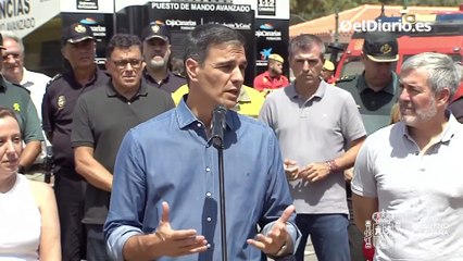Sánchez anuncia que declarará como "zona catastrófica" la parte de Tenerife afectada por el incendio