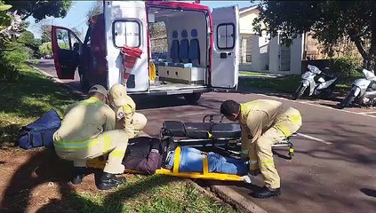 Motociclista fica ferido após acidente em cruzamento de Umuarama