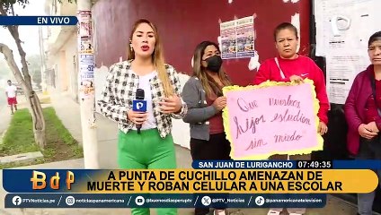 SJL: asaltan a punta de cuchillo a escolar a pocos metros de su colegio