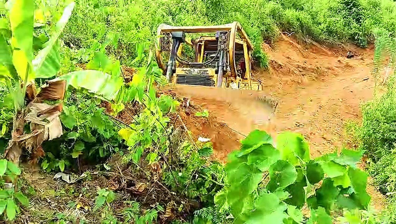 Best Construction Equipment Bulldozer Break Through Mountain Forest For ...