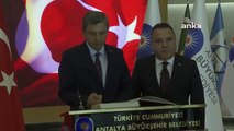 Antalya Valisi Hulusi Şahin, Antalya Büyükşehir Belediye Başkanı Muhittin Böcek'e iade-i ziyarette bulundu