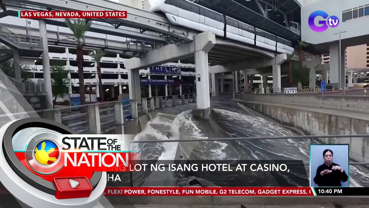 Parking lot ng isang hotel at casino, binaha | SONA