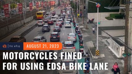 Descargar video: MMDA begins enforcing fines for motorcycles on EDSA bike lanes