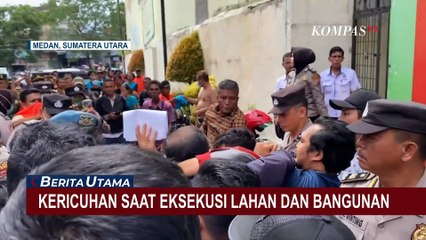 Eksekusi Lahan di Medan Ricuh! Tarik-menarik Massa dan Polisi Tak Terhindarkan