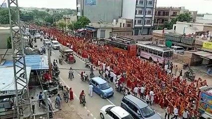 राजस्थान के नागौर के नागौर शहर में कांवडिय़ों का लगा मेला