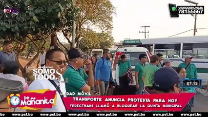 TRANSPORTISTAS BLOQUEAN EL ACCESO A LA QUINTA MUNICIPAL