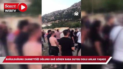 Eğirdir Gölü'nde boğulduğunu zannettiği oğlunu sağ gören baba duygu dolu anlar yaşadı