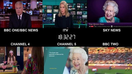Death of Queen Elizabeth as reported by UK TV channels
