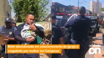 Bebê abandonado em estacionamento de igreja é resgatado por mulher em Campinas.