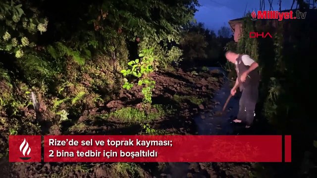 Rize'de heyelan! Tedbir amaçlı evler boşaltıldı