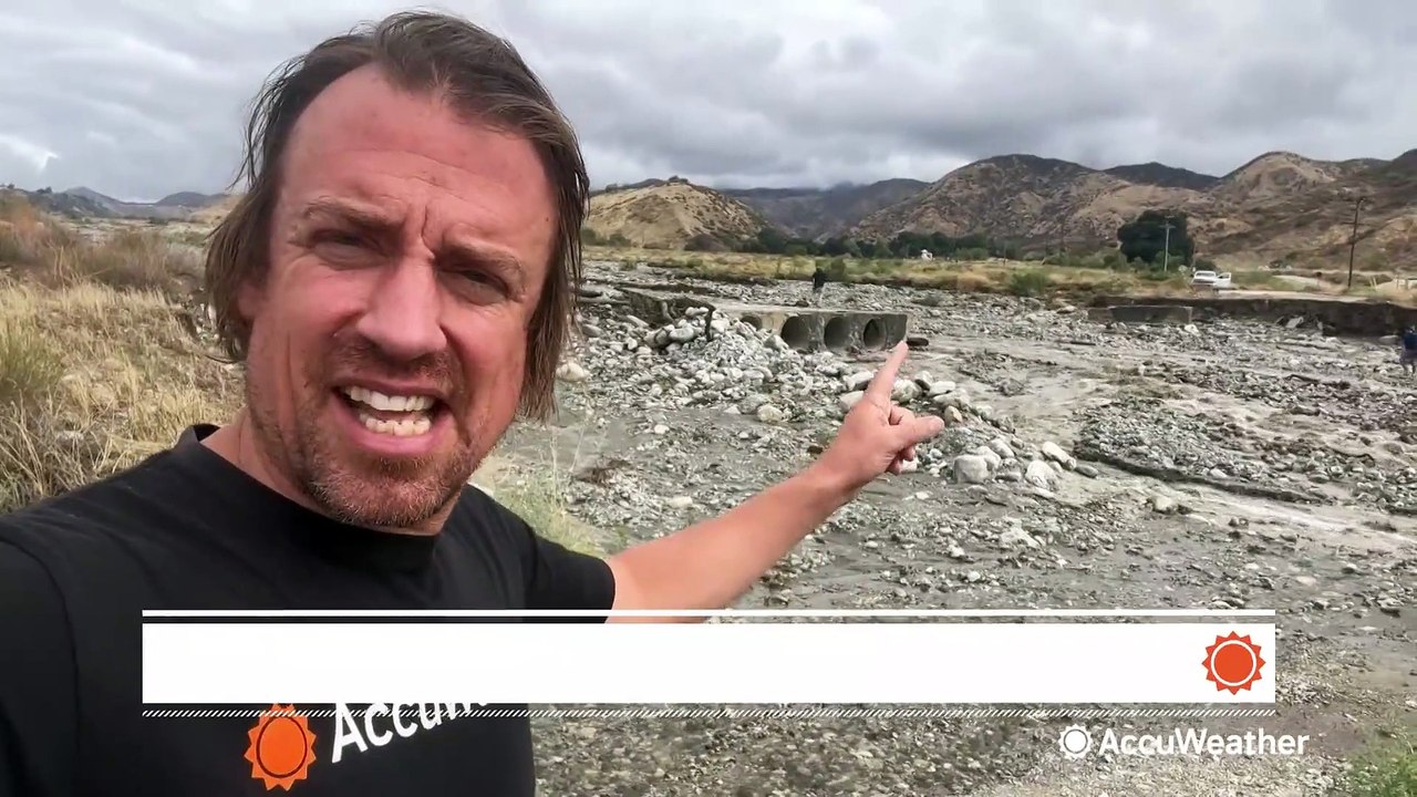 Bridge destroyed by dangerous flooding in California