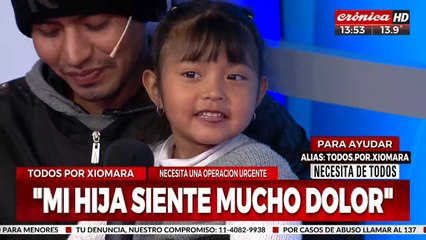 Todos por Xiomara: tiene 4 años y necesita una operación de 12 mil dólares para seguir viviendo