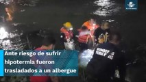 Mujer migrante y su bebé son rescatados, tras quedar atrapados en islote del Río Bravo