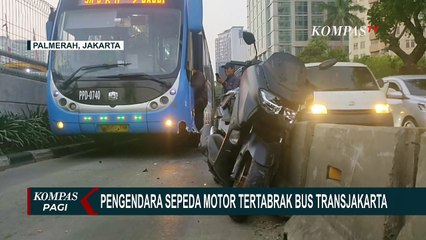 Pengendara Motor Tertabrak Bus Transjakarta di Jalur Busway Palmerah, Ini Pengakuan Korban!