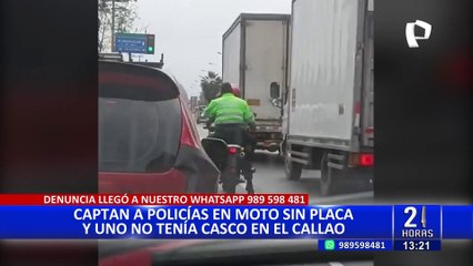 Captan a policías infringiendo normas de tránsito: manejaban moto sin placa