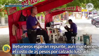 Betuneros esperan repunte en su labor, aún mantienen el costo de 25 pesos por calzado lustrado