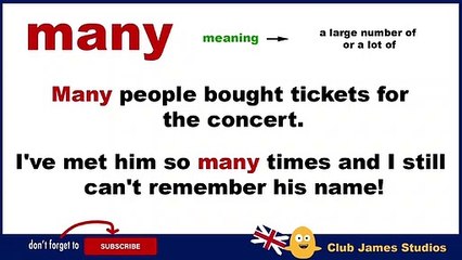Learn English Vocabulary How to use MANY, MORE, MOST, MUCH, FEW and LEAST (meanings + examples)