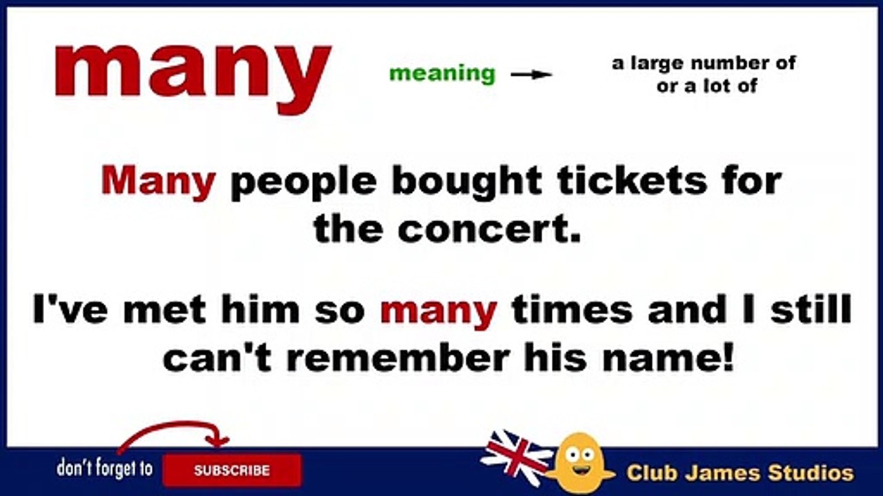 Learn English Vocabulary How to use MANY, MORE, MOST, MUCH, FEW and LEAST (meanings + examples)