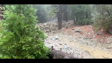 Massive mudslide triggered by Tropical Storm Hilary sends California firefighters running for their lives and leaves 700 people stranded in San Bernardino County