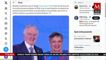 Beatriz Paredes reacciona a la baja de contienda por la candidatura presidencial de Santiago Creel