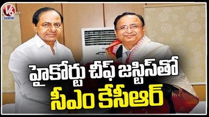 CM KCR Meets Telangana High Court Chief Justice Alok Aradhe   _ V6 News