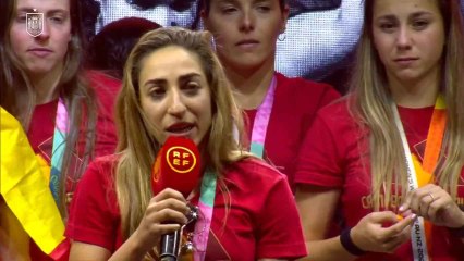 El emotivo discurso de Olga Carmona durante la celebración del Mundial