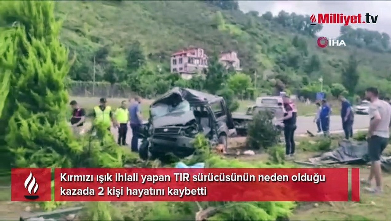 Kırmızı ışık ihlali yapan TIR sürücüsü kazaya neden oldu