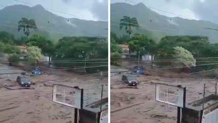 Vídeo: Fuertes lluvias arrastran árboles y coches por las calles de Chile