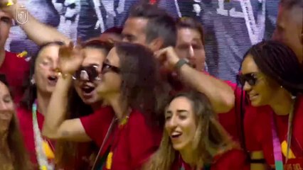 La fiesta de las campeonas del mundo en Madrid