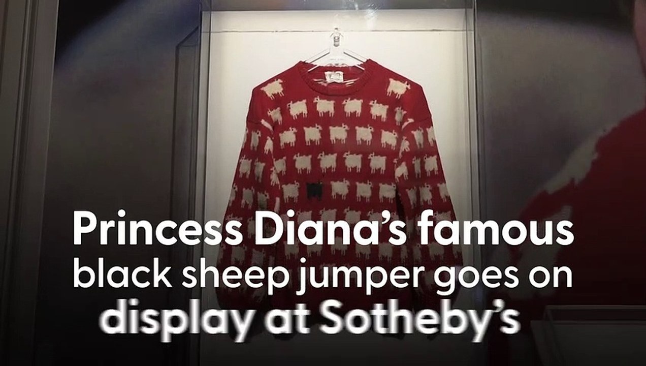 Le célèbre pull-over de laine rouge avec des mo...