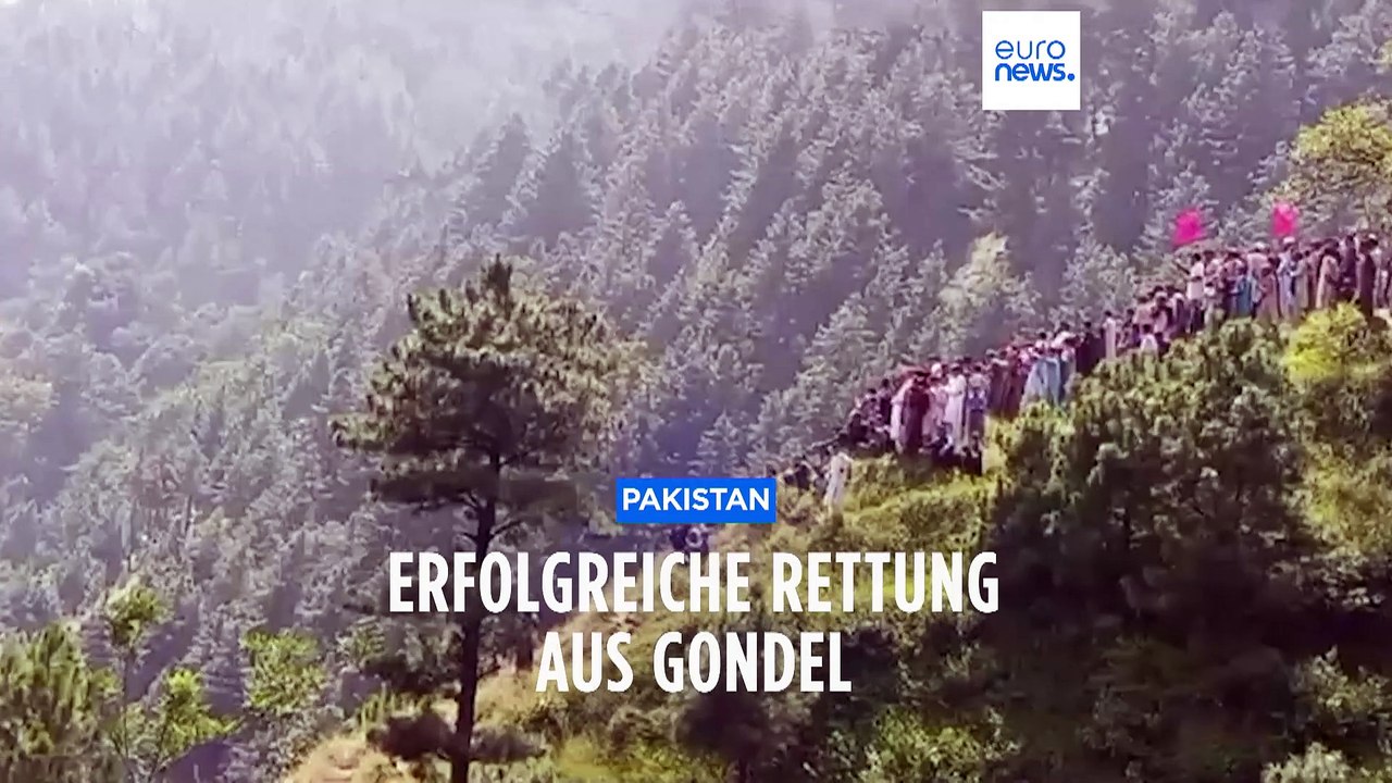 In 300 Metern Höhe: 8 Menschen aus taumelnder Gondel in Pakistan gerettet