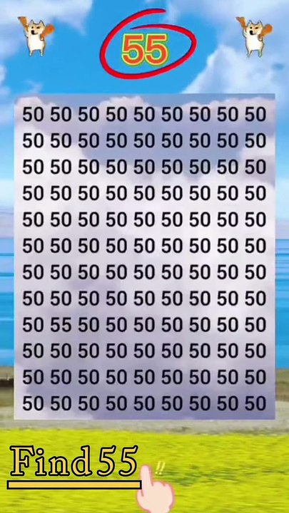 Can You Find 55_ #iq #puzzle #IQ test #quiz #ri