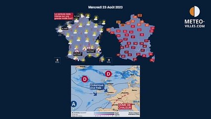 prévisions meteo villes du mardi 22 août 2023