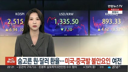 숨고른 원·달러 환율…미국·중국발 불안 요인 여전
