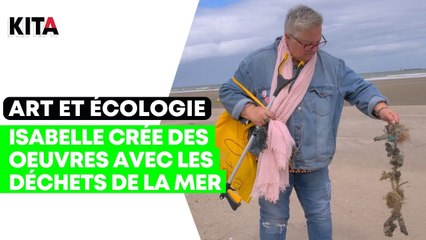 Isabelle crée des oeuvres d’art avec des déchets de la mer
