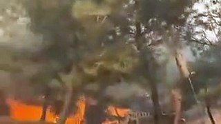 Çanakkale merkeze bağlı orman yangınında tahliyeler ve mücadele devam ediyor