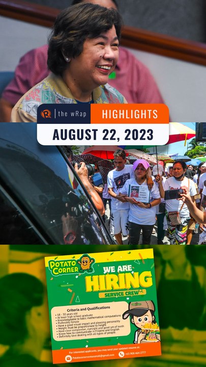 Rappler's highlights: Susan Ople, Jemboy Baltazar, Potato Corner | The wRap | August 22, 2023