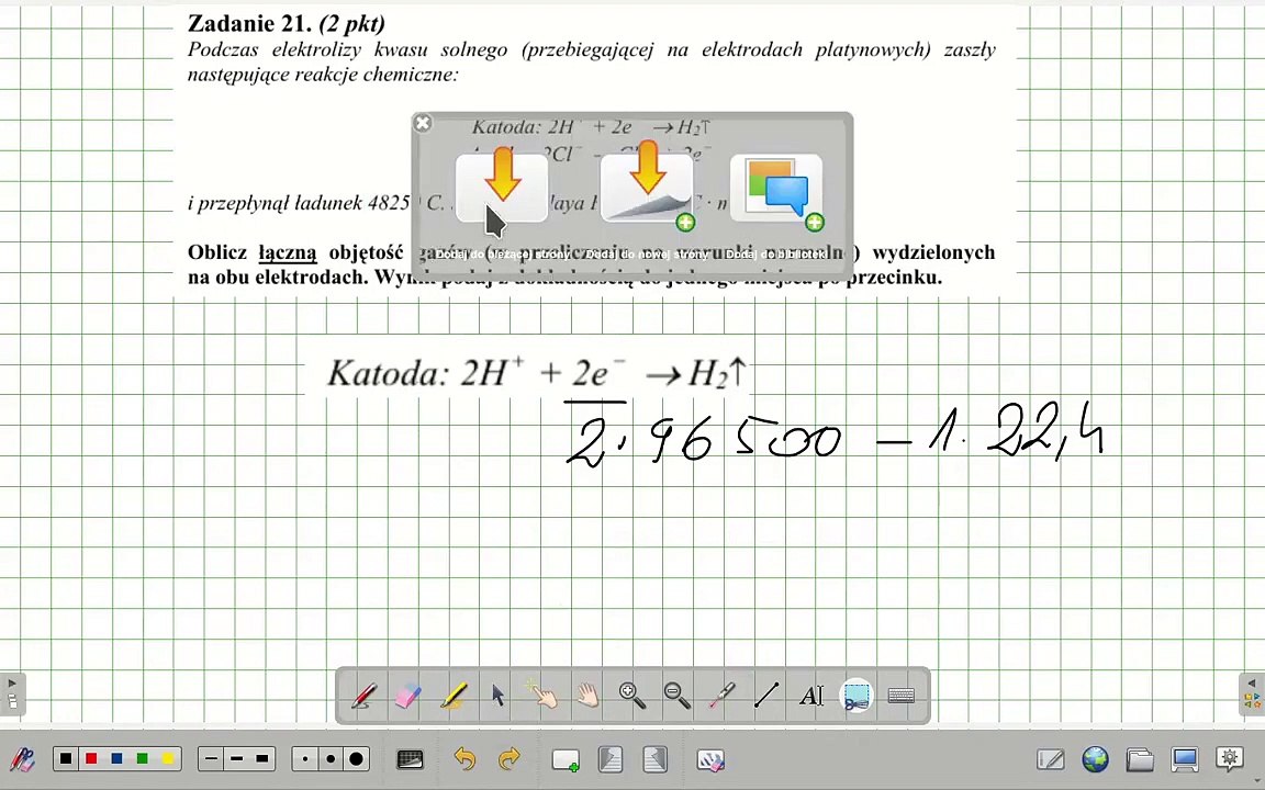 ZADANIE 21 AM 2009 ELEKTROLIZA OBLICZANIE OBJĘTOŚCI GAZÓW