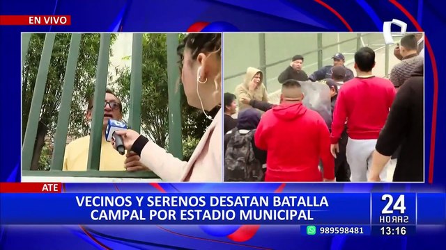 Batalla campal entre vecinos y serenos de Ate por estadio municipal