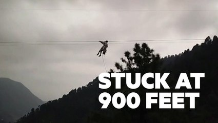 Rescuers save 7 children in Pakistan from a broken cable car stuck 900 feet above a ravine