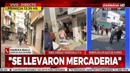 Marixa Balli tuvo que cerrar su local por los saqueos en Flores