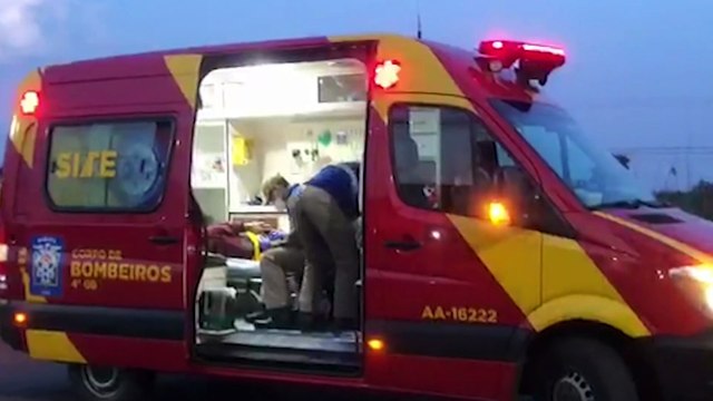 Motociclista fica ferido em acidente na marginal da BR-277 no Santos Dumont