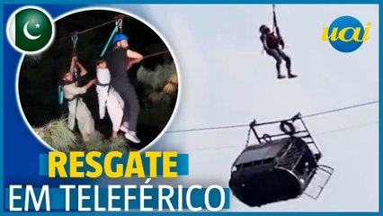 Oito pessoas são resgatadas em teleférico no Paquistão