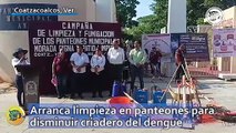 Arranca limpieza en panteones de Coatzacoalcos para disminuir criadero del dengue