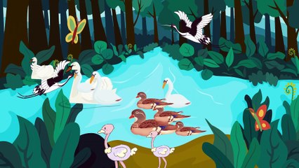 Video animasi - danau - pohon