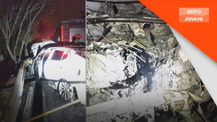 Lelaki sesak nafas kereta terbakar