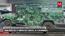 Juez sentencia a cuatro detenidos con armas y vehículo clonado de la Sedena en Michoacán